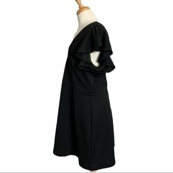 WET SEAL Black Flutter Sleeve Dress 2XL - Picture 4 of 8